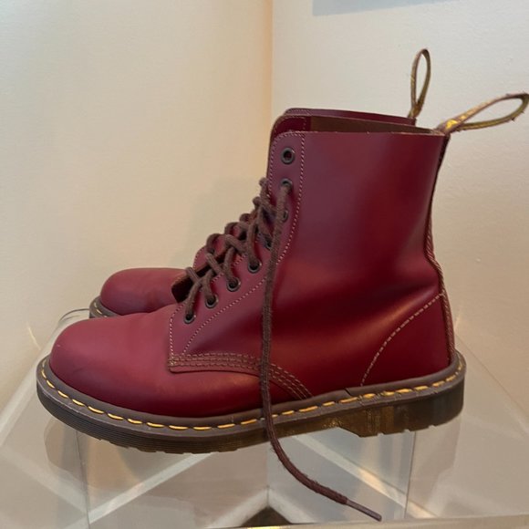 DR.MARTENS 1460 VINTAGE MADE IN ENGLAND LACE UP BOOTS (RED QUILON/SIZE 9) main image 7